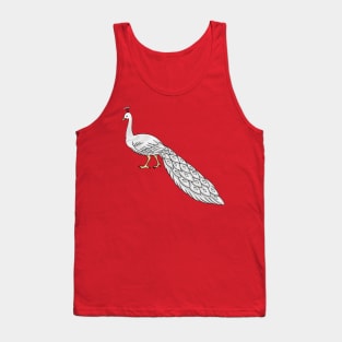 White peacock bird cartoon illustration Tank Top